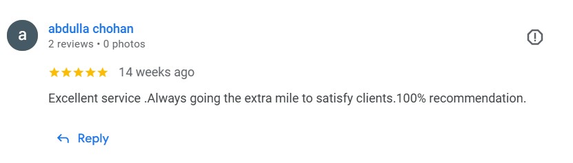5-star Google review from SME client, Durban.